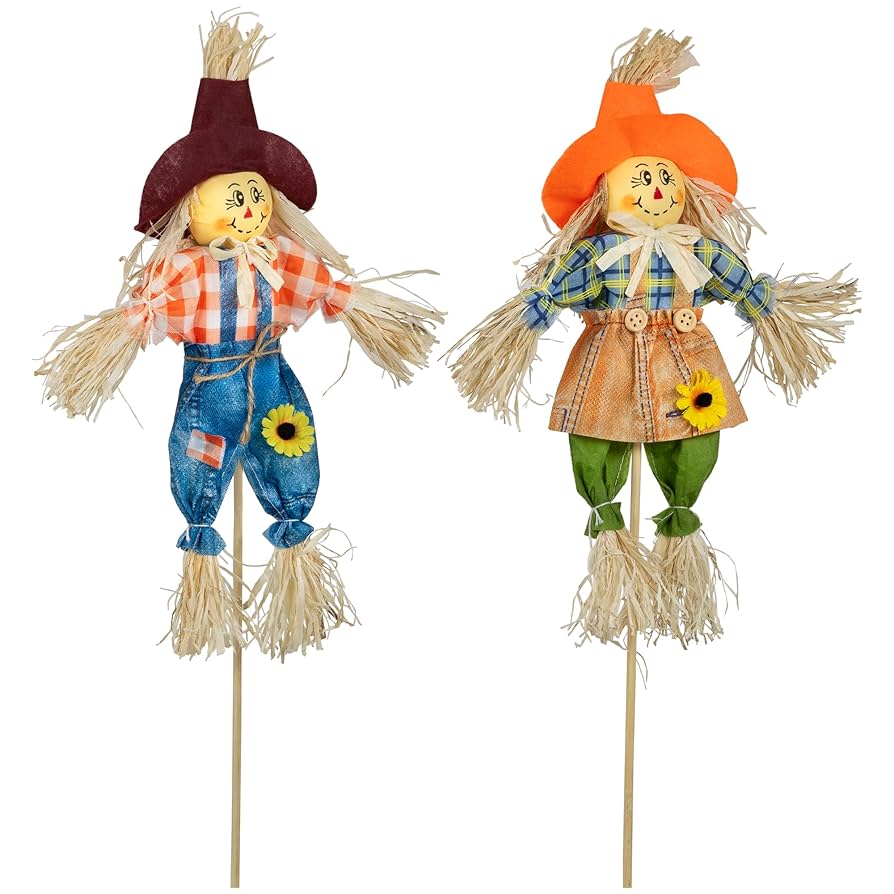 Amazon.com: Northlight Boy and Girl Fall Harvest Scarecrow